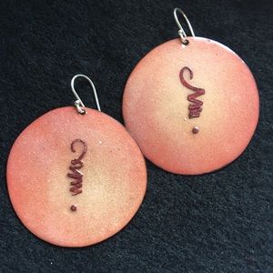 Enameled earrings with sterling silver earwires